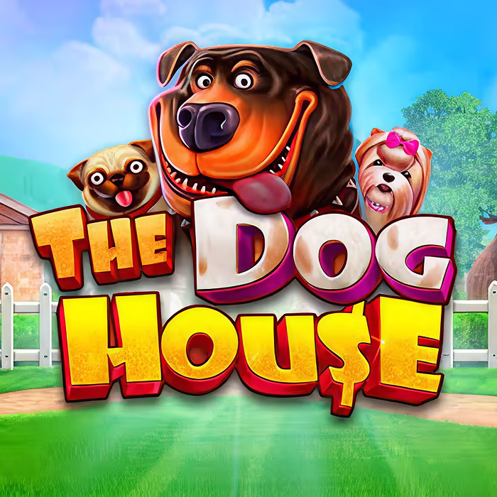 The Dog House slot game featuring dog characters and sticky wilds bonus round